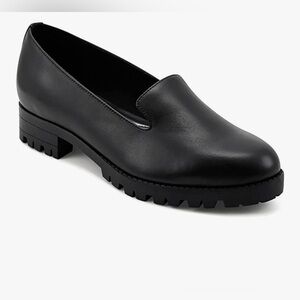 Easy Spirit Classic Black Women's Lug Sole Loafers 100% Leather